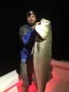 night fishing striped bass